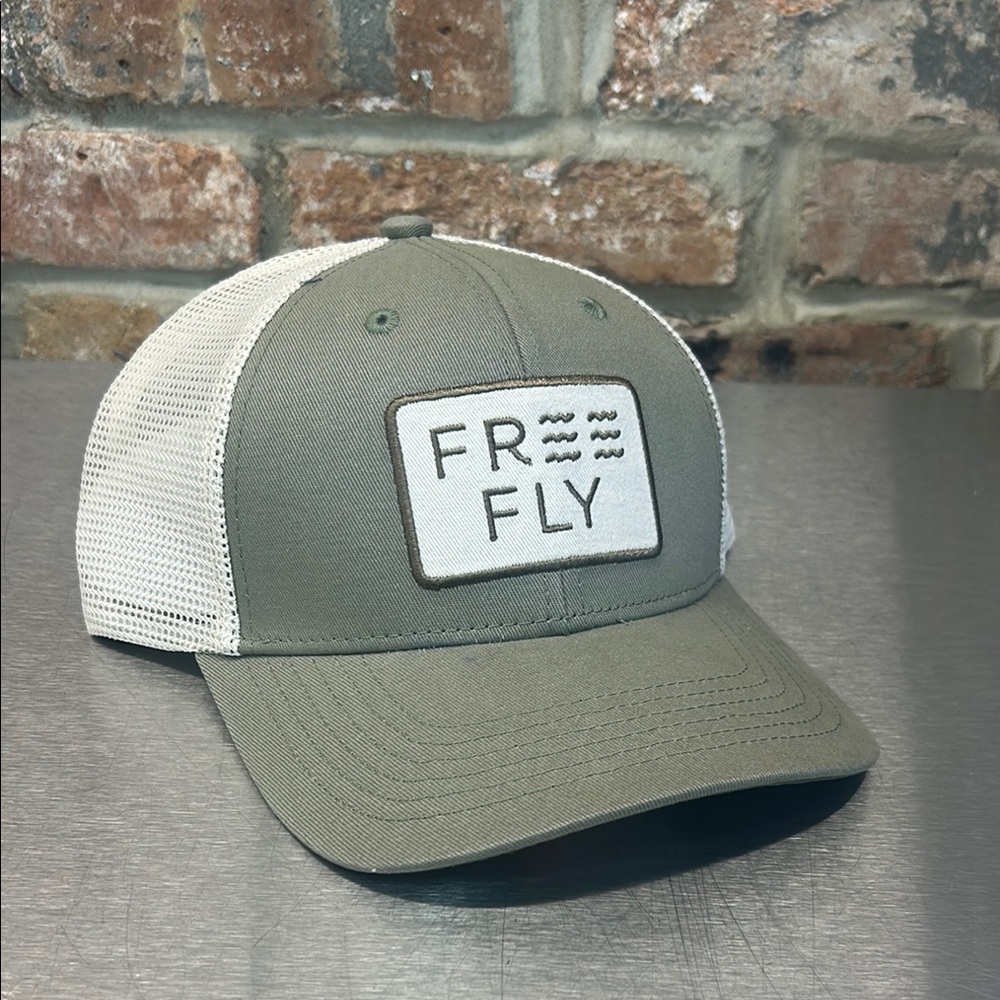 Free Fly Apparel Olive and White Trucker Hat